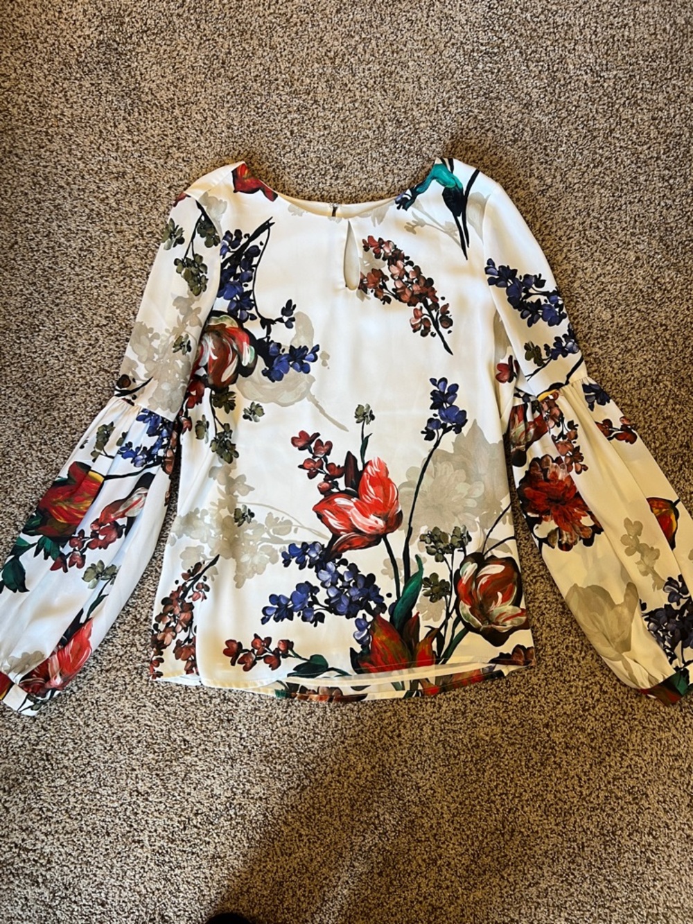 Express Long Sleeve Floral Blouse